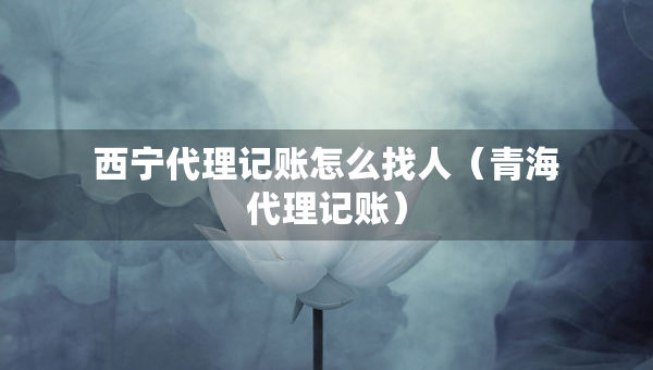 西寧代理記賬怎么找人（青海代理記賬）