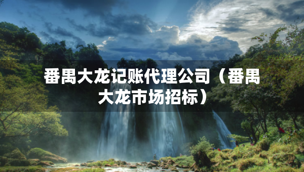 番禺大龍記賬代理公司（番禺大龍市場(chǎng)招標(biāo)）