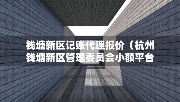 錢(qián)塘新區(qū)記賬代理報(bào)價(jià)（杭州錢(qián)塘新區(qū)管理委員會(huì)小額平臺(tái)）