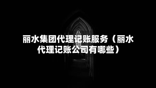 麗水集團代理記賬服務（麗水代理記賬公司有哪些）