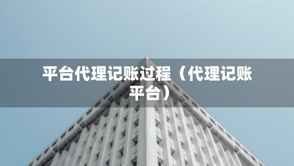 平臺代理記賬過程（代理記賬 平臺）
