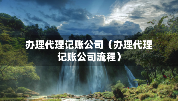 辦理代理記賬公司（辦理代理記賬公司流程）