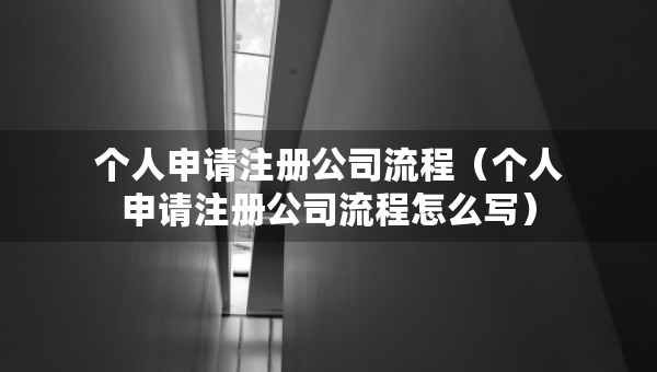 個人申請注冊公司流程（個人申請注冊公司流程怎么寫）