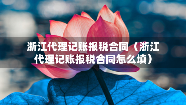 浙江代理記賬報稅合同（浙江代理記賬報稅合同怎么填）