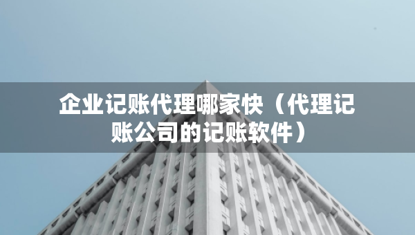 企業(yè)記賬代理哪家快（代理記賬公司的記賬軟件）