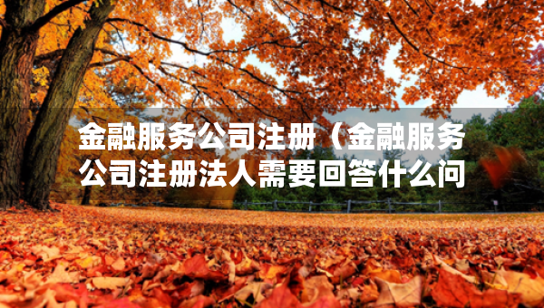 金融服務(wù)公司注冊（金融服務(wù)公司注冊法人需要回答什么問題）