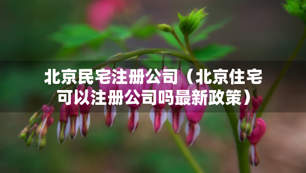北京民宅注冊公司（北京住宅可以注冊公司嗎最新政策）