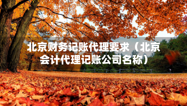 北京財(cái)務(wù)記賬代理要求（北京會(huì)計(jì)代理記賬公司名稱）