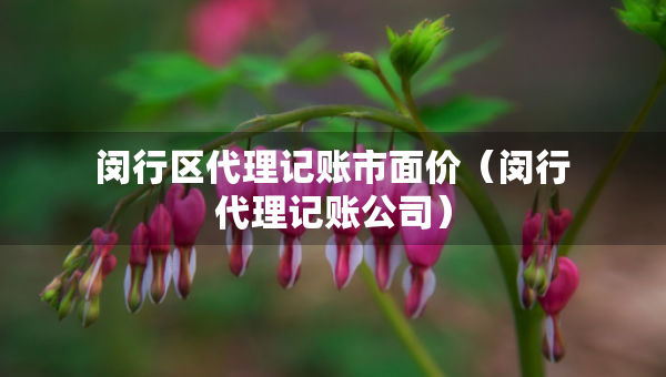 閔行區(qū)代理記賬市面價(jià)（閔行代理記賬公司）