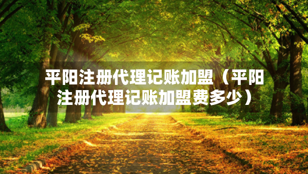 平陽(yáng)注冊(cè)代理記賬加盟（平陽(yáng)注冊(cè)代理記賬加盟費(fèi)多少）