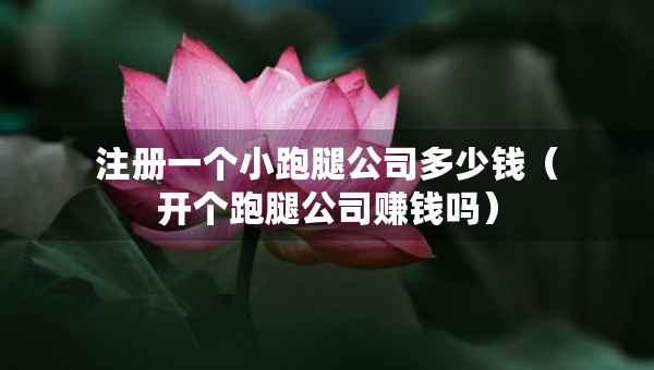 注冊一個小跑腿公司多少錢（開個跑腿公司賺錢嗎）