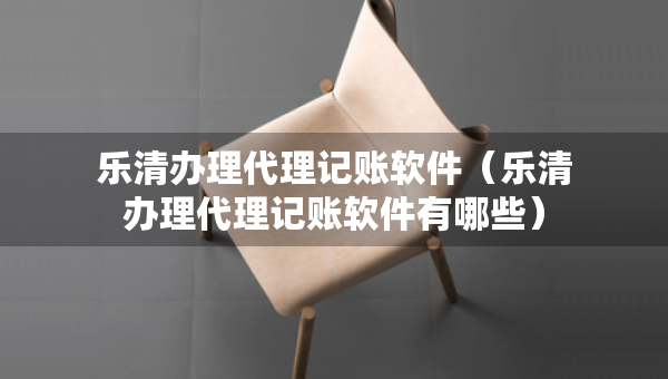 樂清辦理代理記賬軟件（樂清辦理代理記賬軟件有哪些）