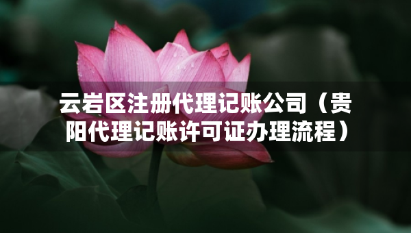 云巖區(qū)注冊代理記賬公司（貴陽代理記賬許可證辦理流程）