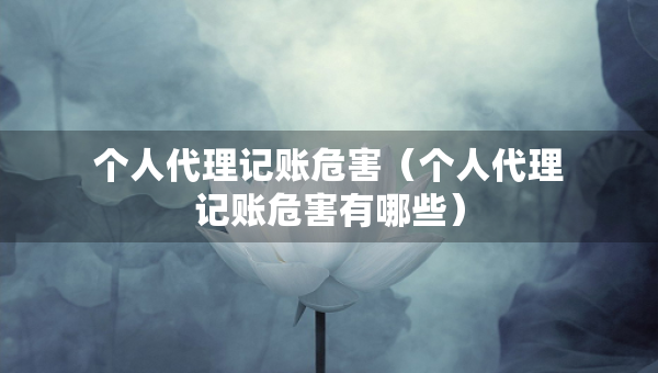 個人代理記賬危害（個人代理記賬危害有哪些）