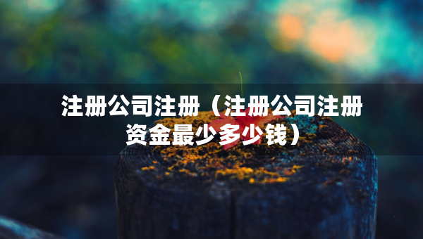 注冊公司注冊（注冊公司注冊資金最少多少錢）