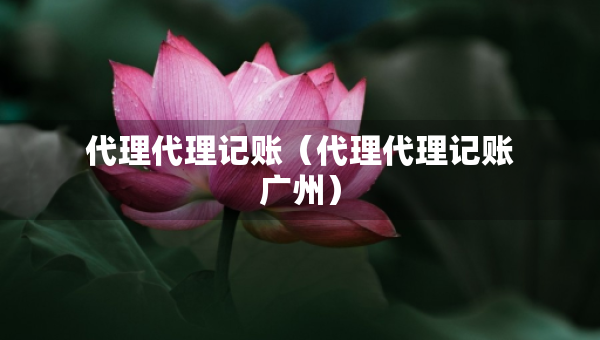 代理代理記賬（代理代理記賬廣州）