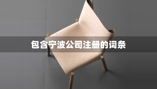 包含寧波公司注冊的詞條