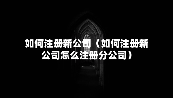 如何注冊新公司（如何注冊新公司怎么注冊分公司）