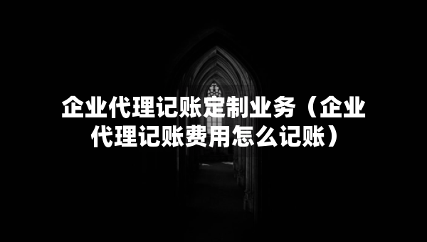 企業(yè)代理記賬定制業(yè)務(wù)（企業(yè)代理記賬費用怎么記賬）