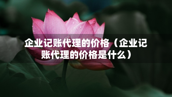 企業(yè)記賬代理的價(jià)格（企業(yè)記賬代理的價(jià)格是什么）