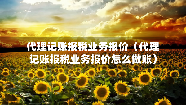 代理記賬報(bào)稅業(yè)務(wù)報(bào)價(jià)（代理記賬報(bào)稅業(yè)務(wù)報(bào)價(jià)怎么做賬）