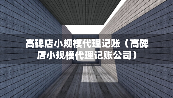 高碑店小規(guī)模代理記賬（高碑店小規(guī)模代理記賬公司）