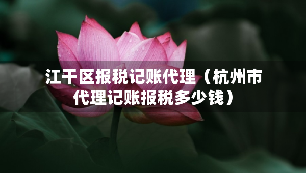 江干區(qū)報稅記賬代理（杭州市代理記賬報稅多少錢）