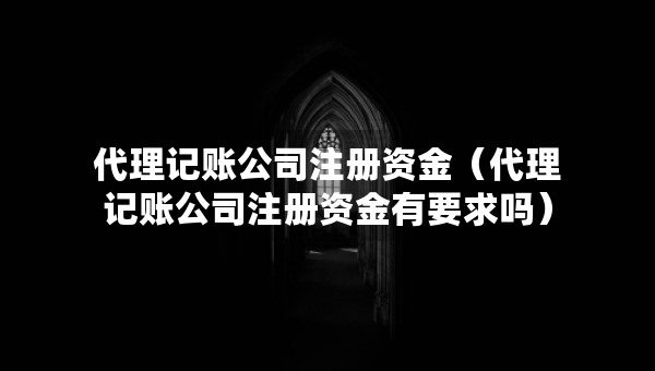 代理記賬公司注冊資金（代理記賬公司注冊資金有要求嗎）