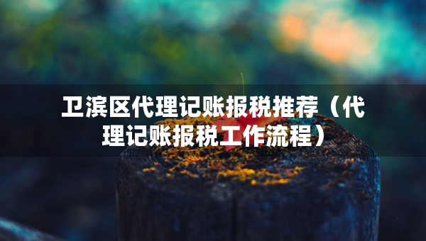 衛(wèi)濱區(qū)代理記賬報稅推薦（代理記賬報稅工作流程）