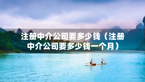 注冊中介公司要多少錢（注冊中介公司要多少錢一個(gè)月）