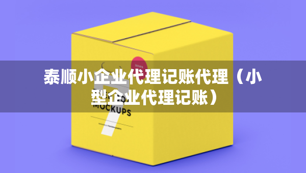 泰順小企業(yè)代理記賬代理（小型企業(yè)代理記賬）