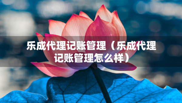 樂成代理記賬管理（樂成代理記賬管理怎么樣）