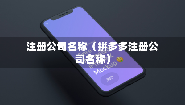 注冊公司名稱（拼多多注冊公司名稱）