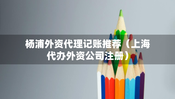 楊浦外資代理記賬推薦（上海代辦外資公司注冊(cè)）