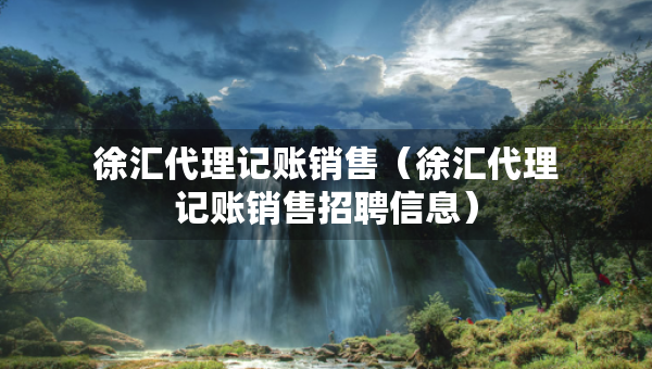 徐匯代理記賬銷售（徐匯代理記賬銷售招聘信息）