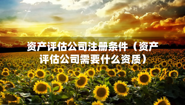 資產(chǎn)評估公司注冊條件（資產(chǎn)評估公司需要什么資質(zhì)）