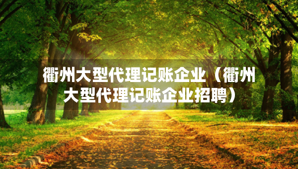 衢州大型代理記賬企業(yè)（衢州大型代理記賬企業(yè)招聘）