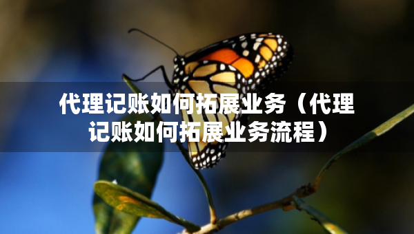 代理記賬如何拓展業(yè)務（代理記賬如何拓展業(yè)務流程）