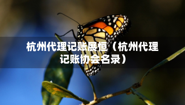杭州代理記賬展恒（杭州代理記賬協(xié)會名錄）