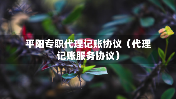 平陽(yáng)專(zhuān)職代理記賬協(xié)議（代理記賬服務(wù)協(xié)議）