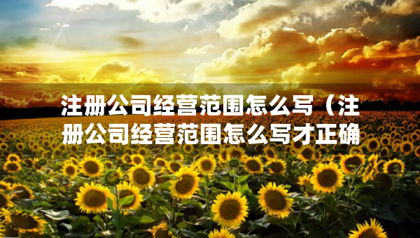 注冊(cè)公司經(jīng)營(yíng)范圍怎么寫（注冊(cè)公司經(jīng)營(yíng)范圍怎么寫才正確）