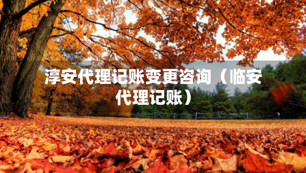 淳安代理記賬變更咨詢（臨安代理記賬）