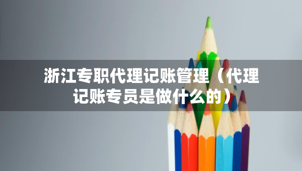 浙江專職代理記賬管理（代理記賬專員是做什么的）
