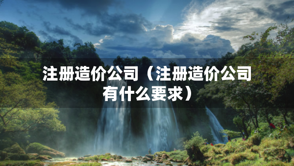 注冊造價(jià)公司（注冊造價(jià)公司有什么要求）