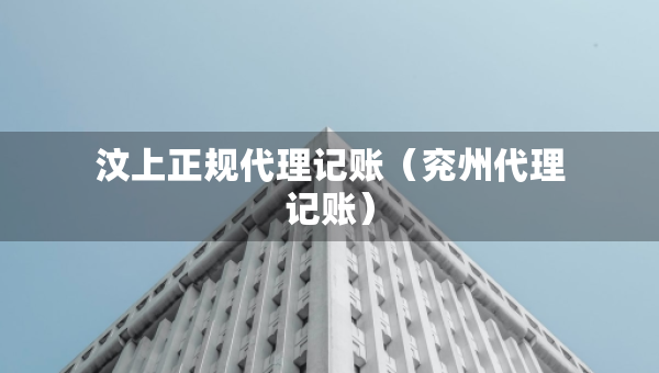 汶上正規(guī)代理記賬（兗州代理記賬）