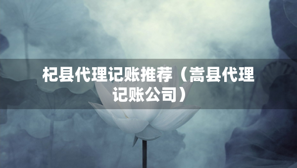 杞縣代理記賬推薦（嵩縣代理記賬公司）