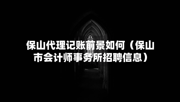 保山代理記賬前景如何（保山市會計師事務(wù)所招聘信息）
