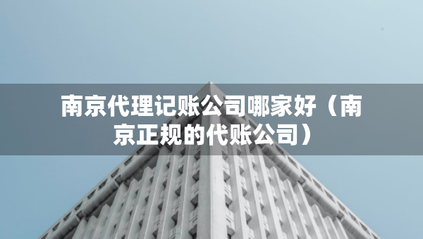 南京代理記賬公司哪家好（南京正規(guī)的代賬公司）