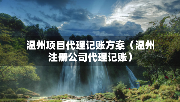 溫州項目代理記賬方案（溫州注冊公司代理記賬）
