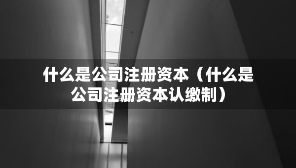什么是公司注冊(cè)資本（什么是公司注冊(cè)資本認(rèn)繳制）